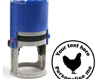 Personalised Stamp Chicken 30mm Self inking stamper for School Teachers, Parents, Farms