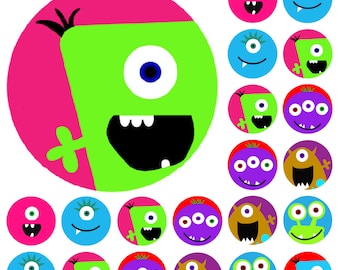 900 Mini Monster Faces 10mm Spot Reward Stickers for Teachers and Planner Charts