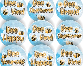 144 Bee Affirmations Reward Stickers 30mm Positivity Reward Stickers for Teachers or Parents Meditation Yoga Stay Positive Mental Health