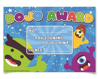 30 Dojo award certificates for school teachers, 250gsm A5 silk finish card