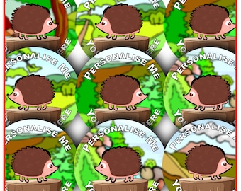 144 etiquetas adhesivas brillantes personalizadas de erizo de 30 mm