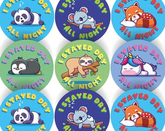 144 I Stayed Dry All Night 30mm Potty Training Reward Stickers for Teachers or Parents Potty Training