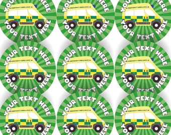 144 Personalised Ambulance 30mm Reward Stickers for School Teachers, Parents and Nursery