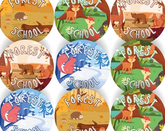 144 Forest School Adventure Camping Stickers - 30mm - Glossy Reward Stickers