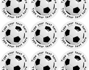 144 Personalised Football 30mm Reward Stickers for School Teachers, Party Bag, Parents and Nursery