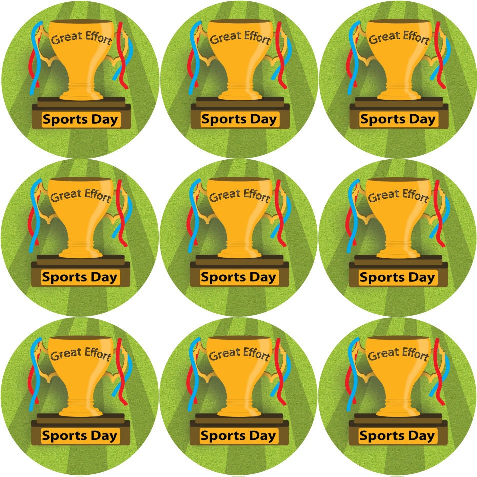 144 Sports Day Trophy 30 Mm Reward Stickers for Teachers Etsy UK