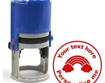 Personalised Stamp Rainbow 30mm Self inking stamper for School Teachers, Parents and Nursery