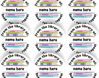144 Personalised Library Books 30mm Reading Reward Stickers for School Teachers, Parents and Nursery Read Return Repeat Book Worm