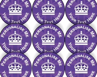 144 Personalised Royal Crown School Reward Stickers, Parents, Teachers and Nursery