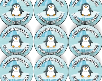 144 Personalised Penguin School Reward Stickers, Parents, Teachers and Nursery