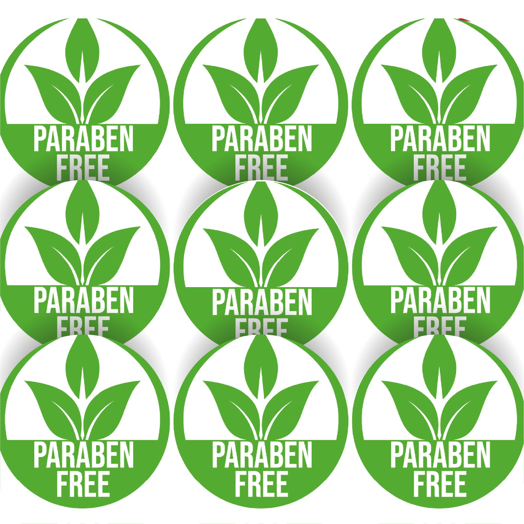 144 Paraben Free Ingredients 30mm Glossy Stickers Product Gift Packaging Seal Labels Recipe Food Label Allergy