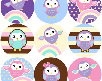 144 Colourful Owls 30mm Round Children's Reward Stickers for Teachers, Parents and Party Bags