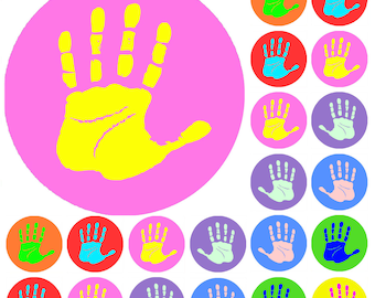 900 Mini Hi-Five Hands 10mm Spot Reward Stickers for Teachers and Planner Charts