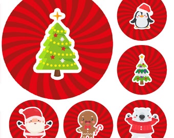 900 Mini Christmas Friends 10mm Glossy Spot Stickers - Journal Tracker Planner Stickers