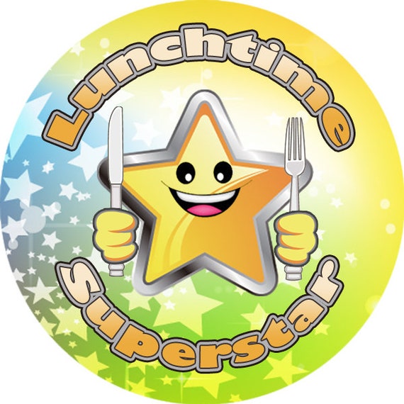 144 Lunchtime Superstar 30mm Childrens Reward Stickers for Teachers and Parents