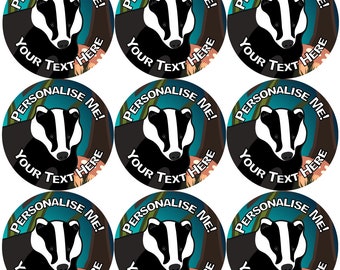 144 Personalised Night Badger 30mm Reward Stickers for Teachers, Parents, Party Bags