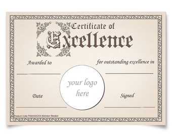 Personalised Certificate of Excellence award certificates for school teachers, 250gsm A5 silk finish Photo paper