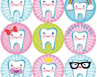 Dentist Nurse Patient Rewards Tooth Emoji Stickers Dental Stickers x 5 