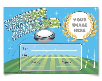 Personalised Rugby Award certificates for school, rugby teams, 250gsm A5 silk finish Photo Paper