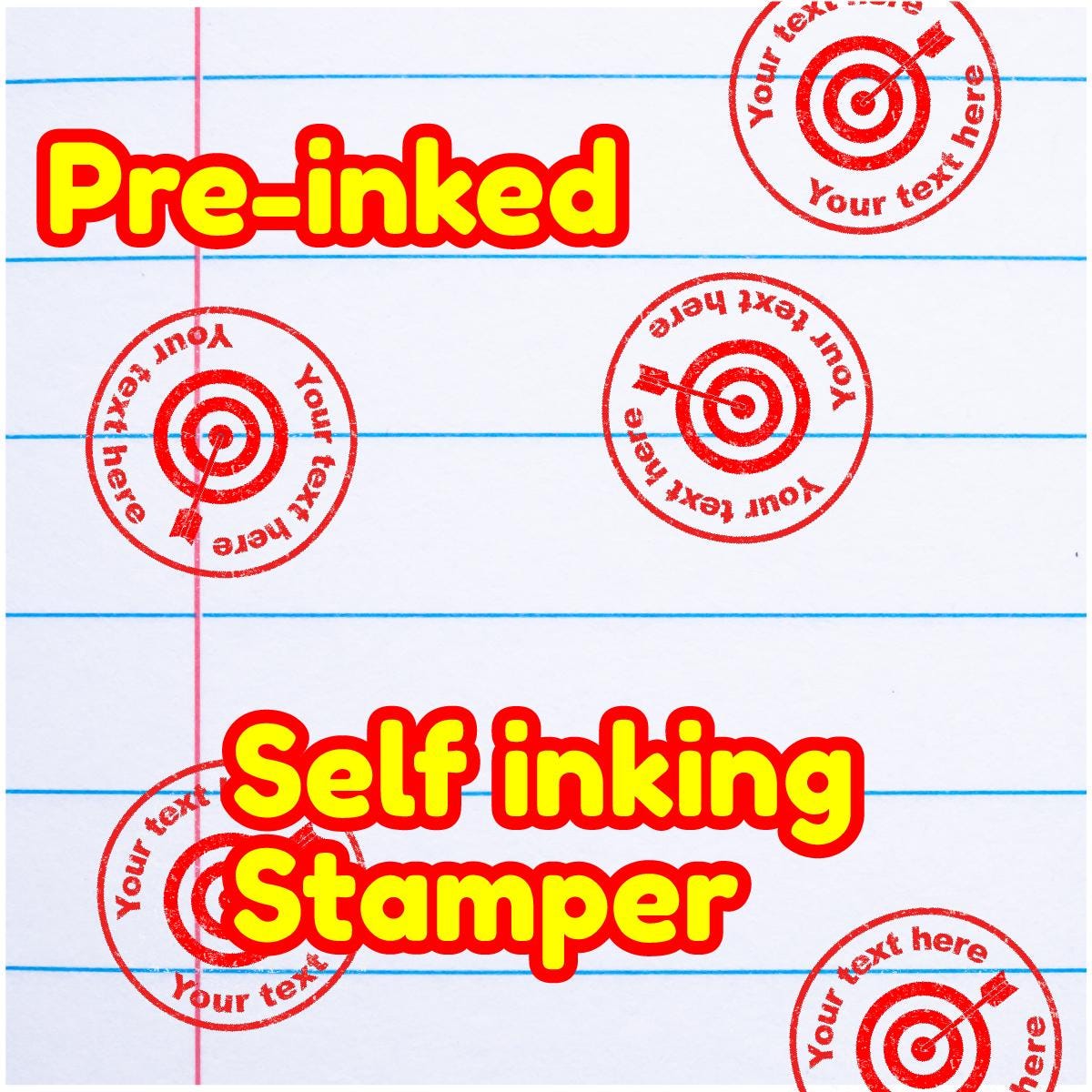 Over Target Stamp Personalised Stamp Target Achieved 30mm Self Inking Stamper for School ...