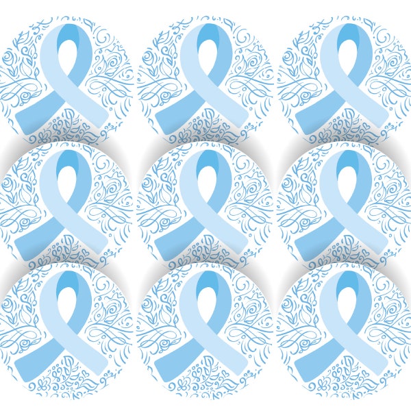 144 Prostate Cancer Awareness 30mm Stickers for Support, Awareness, Charity