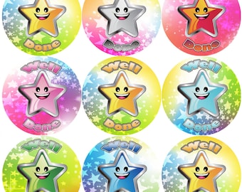 144 pegatinas de recompensa infantiles redondas de 30 mm bien hechas para profesores, padres y bolsas de fiesta
