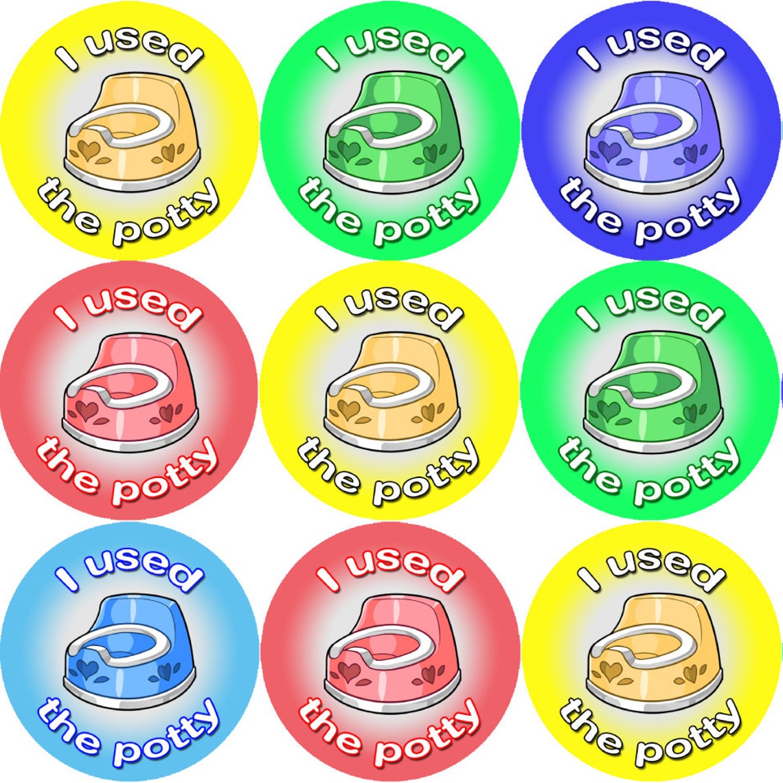 144 Potty Rewards 30mm Toilet Training Reward Stickers for Etsy