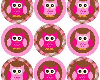 144 Pink Owl 30mm Children's Reward Stickers for Teachers, Parents or Party Bags