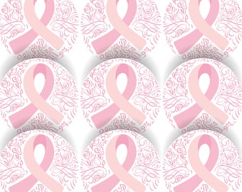 SS41430 144 Breast Cancer Awareness 30mm Stickers for Support, Awareness