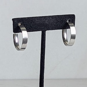 Sterling Silver Minimalist 1&quot; Half Hoop Earrings Signed JRI Mexico