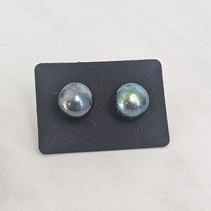 Peacock Pearl Freshwater Pearl Sterling Silver Stud Earrings Minimalist