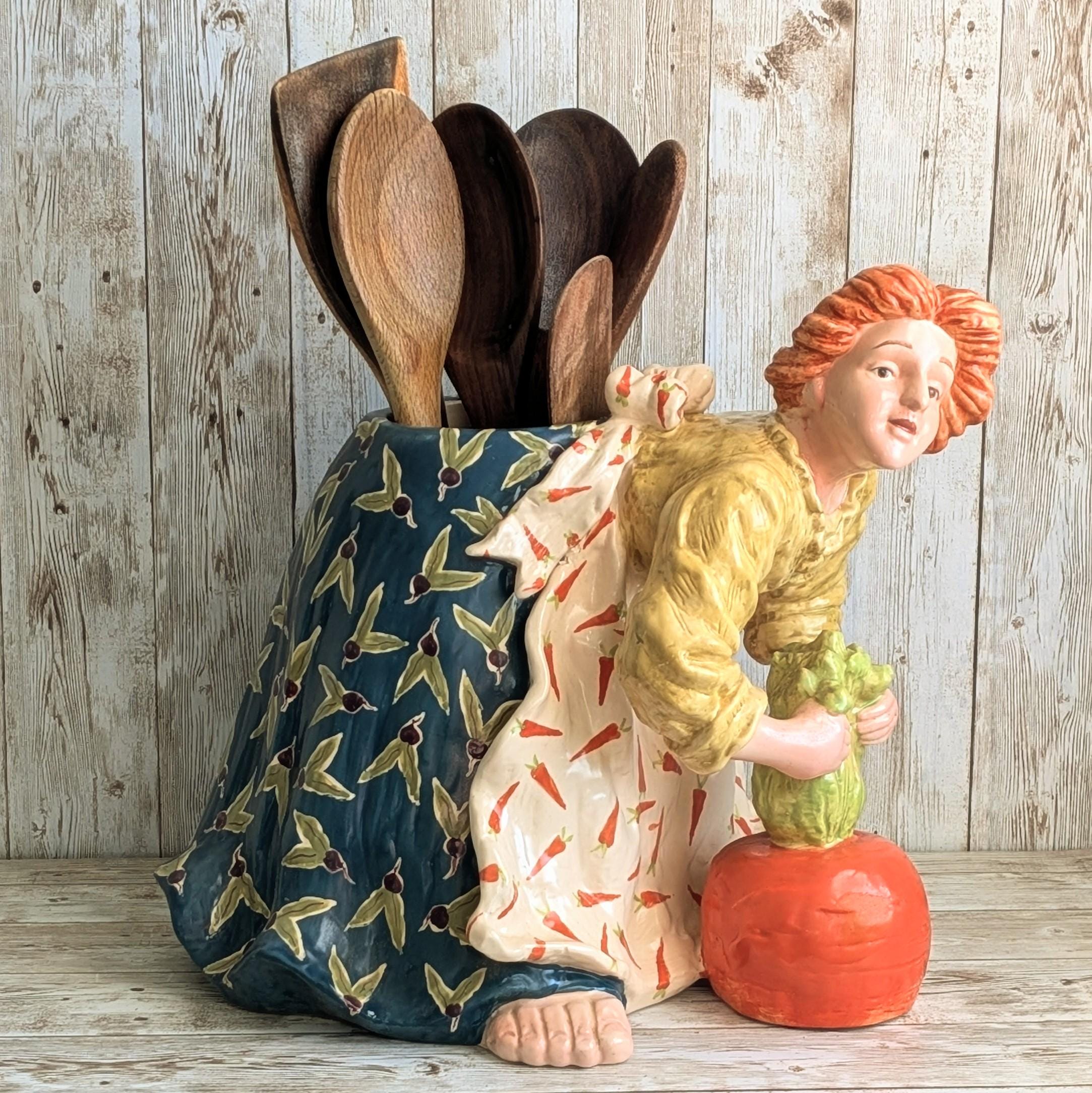 Blue Sky 18 Carrots by Laura Kelly Large Pitcher Vegetarian  18 Carrots Laura Kelly Beet Bunch Vase Utensil Holder Blue Sky Clayworks main image 1
