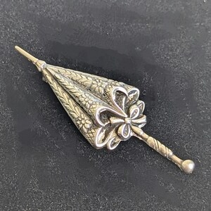Vintage Lang Sterling Silver Parasol Brooch/Pin