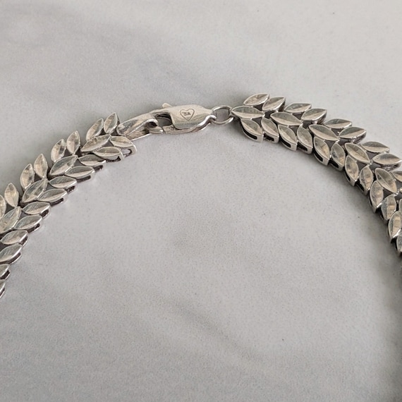 Vintage Peruvian Leaf Pattern Sterling Silver Bra… - image 3