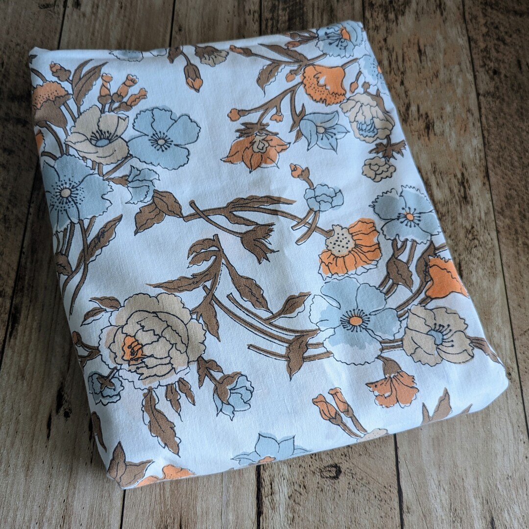 1970s Sears Perma Prest Muslin Sheet Full Flat Sheet Blue Etsy