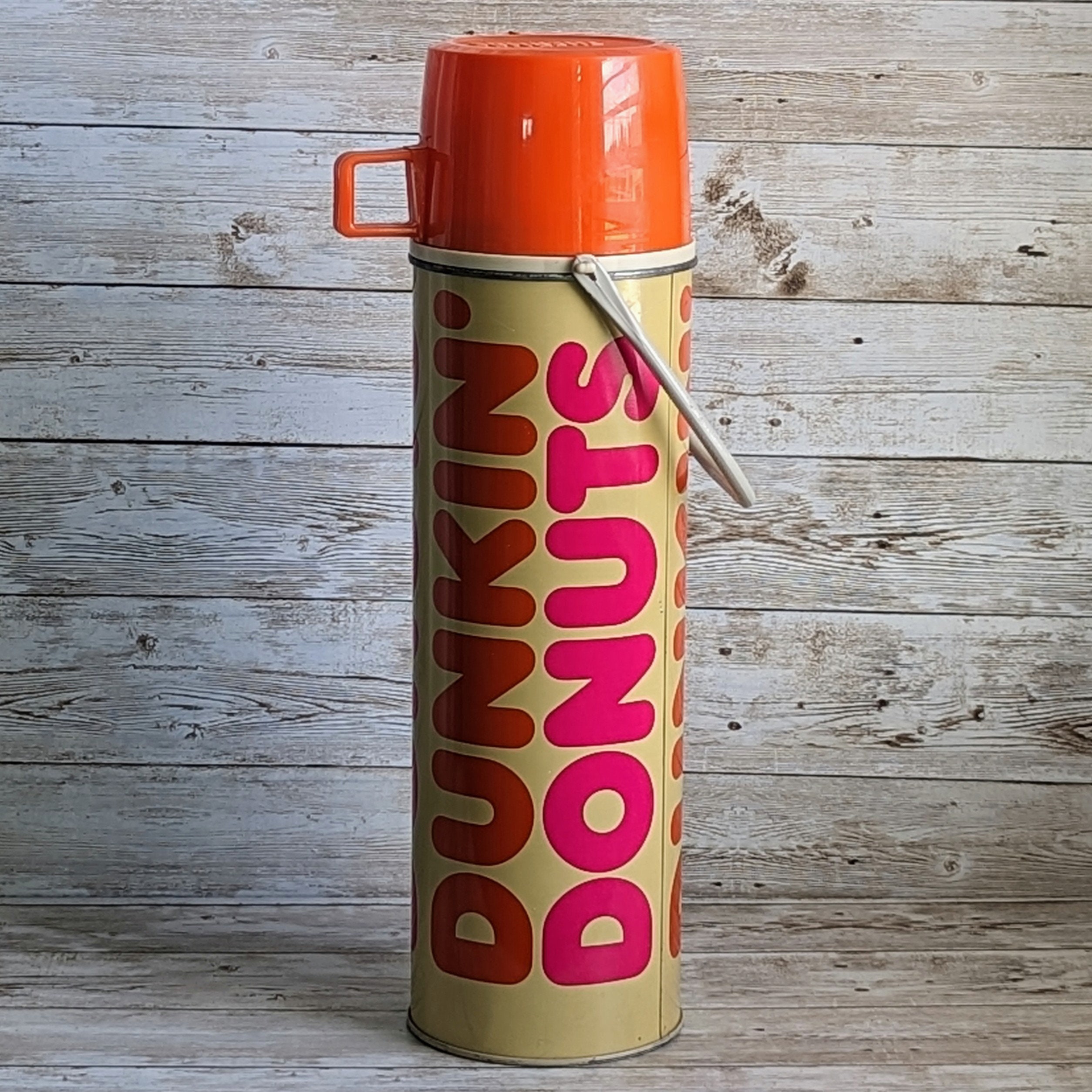 Vintage Korean Dunkin' Donuts Retro Small Travel Thermos Coffee Container  Cup