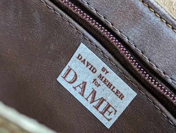Vintage David Mehler for Dame Tan Leather & Snake… - image 9