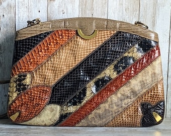 Vintage Snakeskin Patchwork Handbag: Bags by Supreme, Python