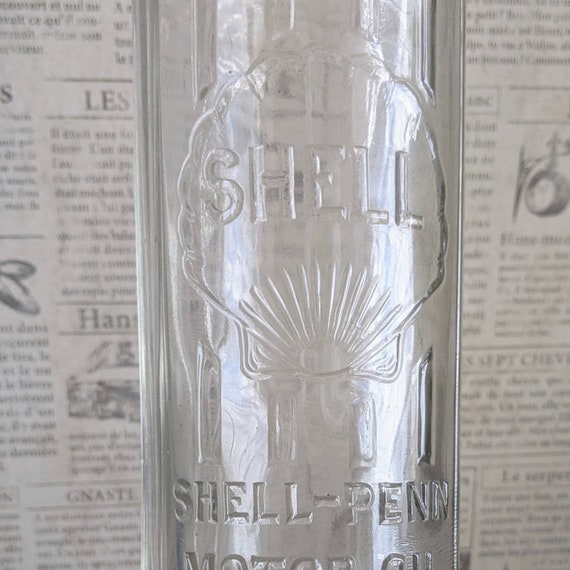 Vintage 1920s 1930s ShellPenn Motor Oil Glass Bottle Etsy