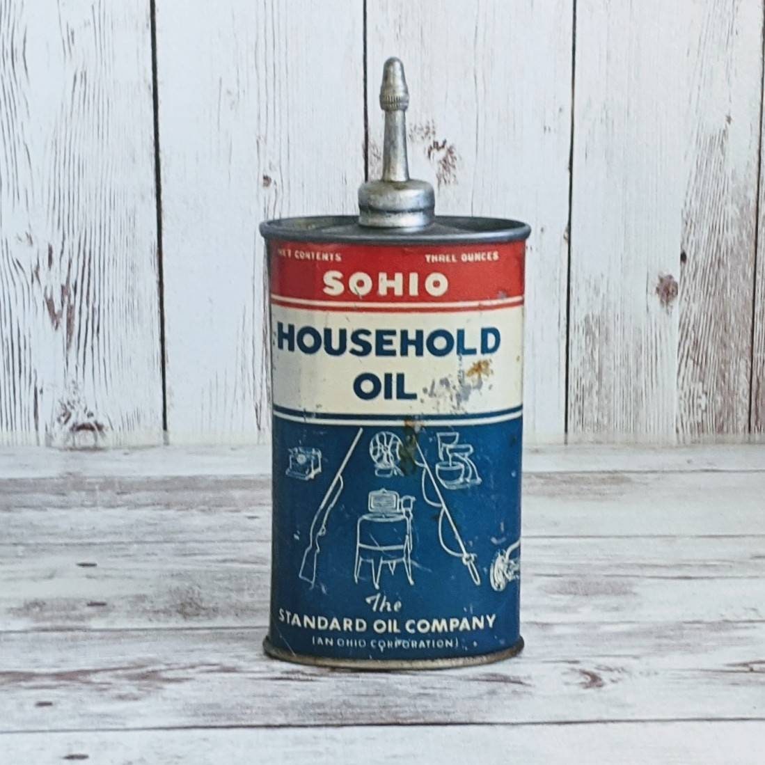 Vintage RARE 1940's SOHIO Household Oil Tin Can Handy Etsy