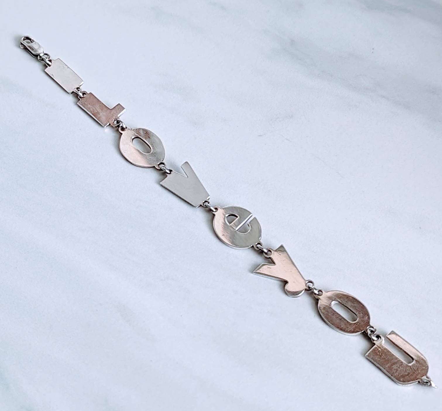 Jane Basch i Love You 925 Silver Link Bracelet 