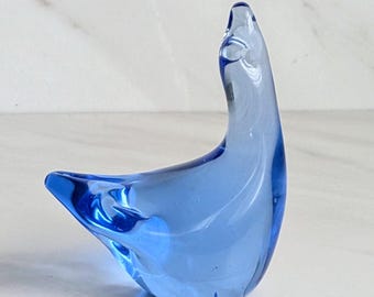 Pisapapeles vintage de vidrio soplado a mano con figura de pájaro en vidrio azul de 7 cm (2,75 pulgadas)