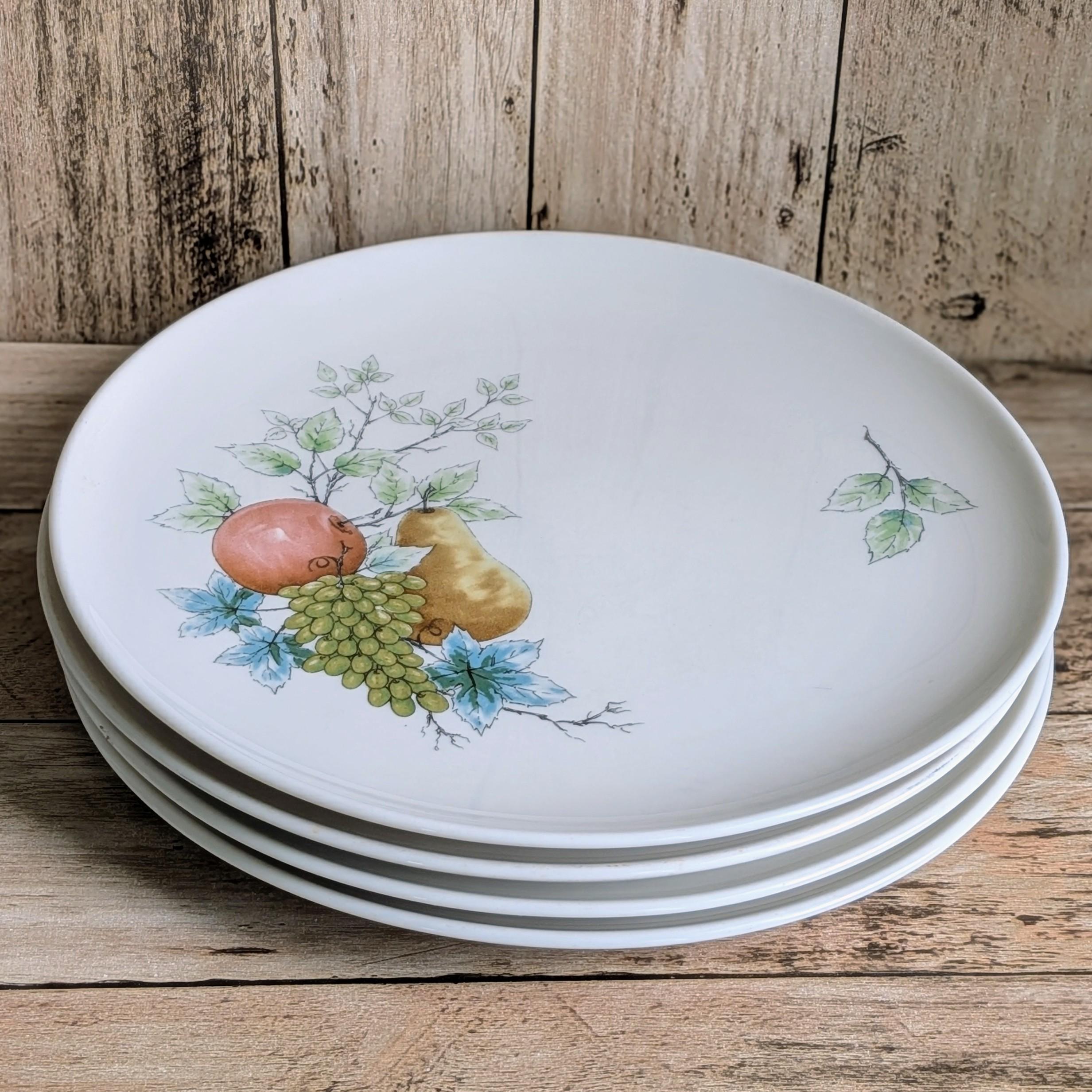 Vintage 1960s Syracuse China Wayside Dinner Plates Set of 4 Fruit