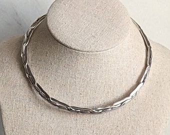 TAXCO Braided Sterling Silver 925 Torque Cuff Collar Necklace Handmade Plaited Silver Wire 41.95 g