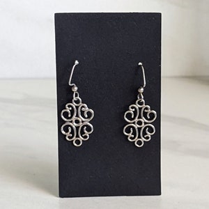 925 Silver Scrolled Dangle Earrings