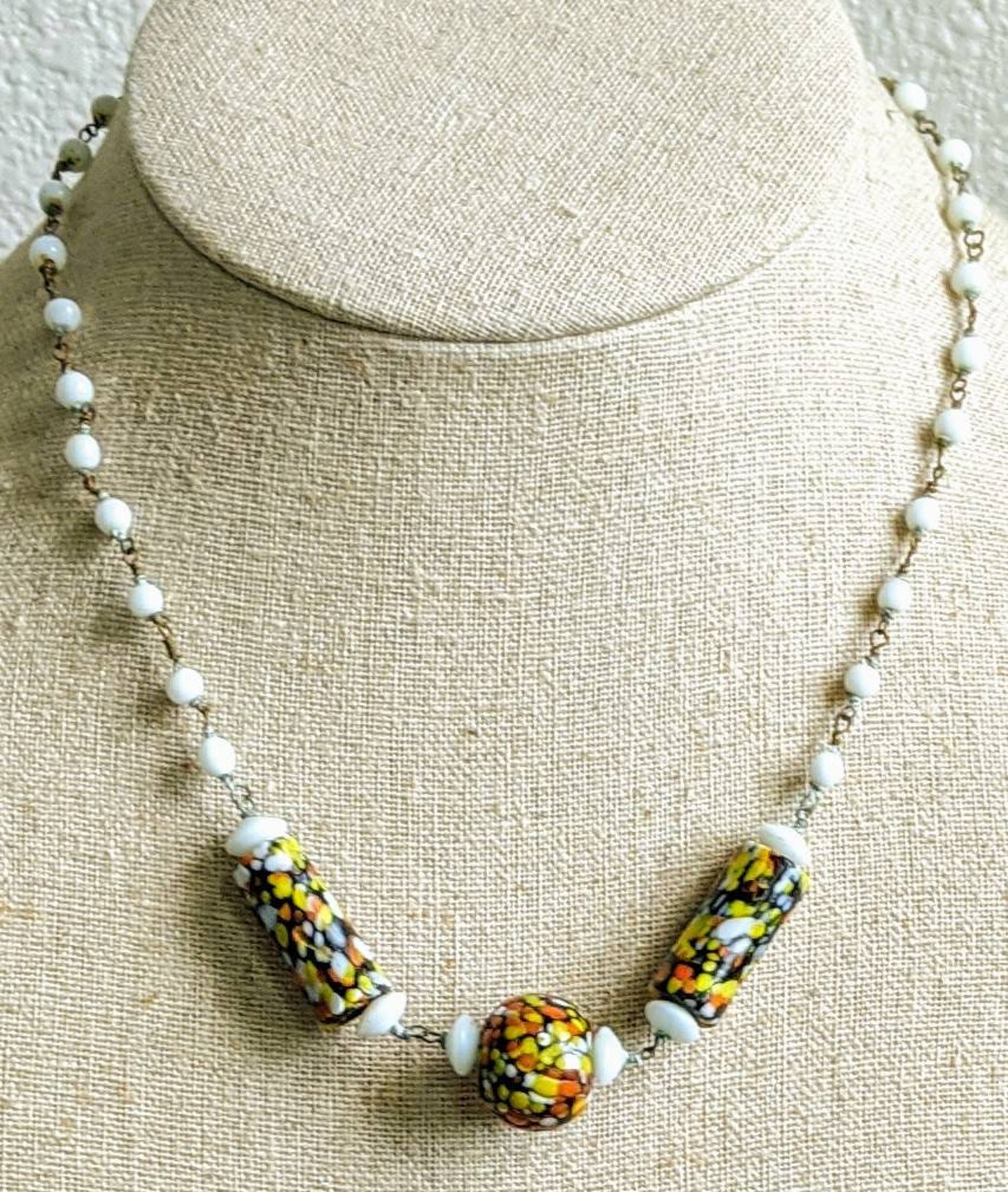 Cute Vintage Costume Jewelry 1960s Necklace with Barrel Clasp Etsy