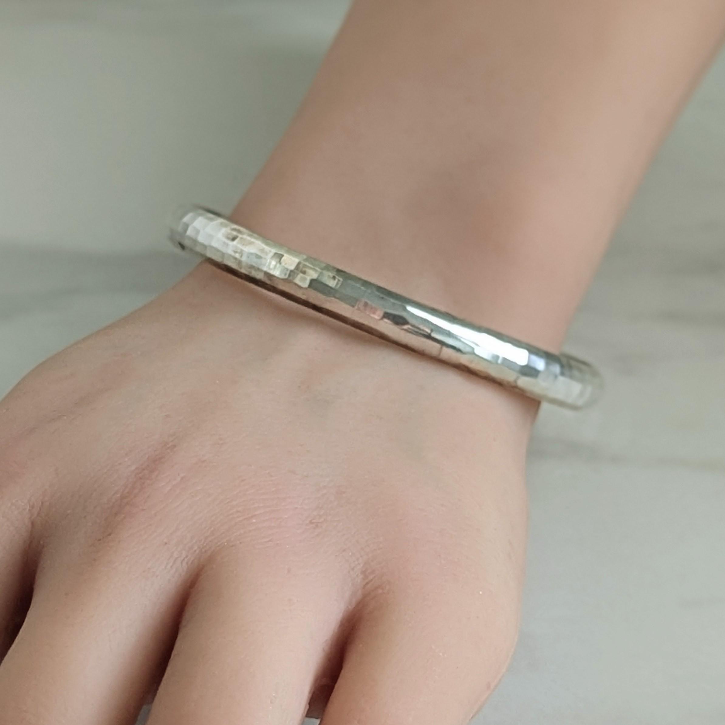 Vintage Silver Open Bangle - Etsy
