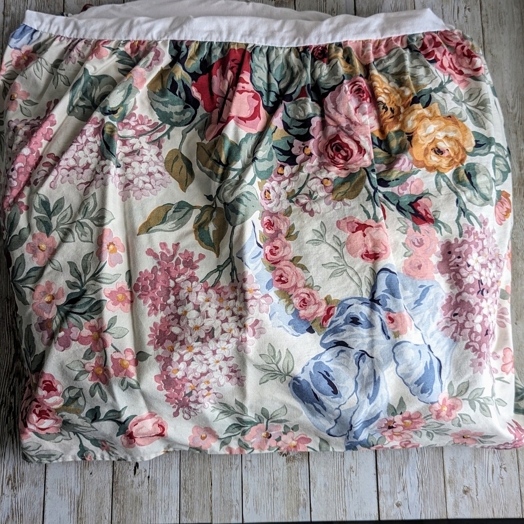 Ralph Lauren Vintage 1990s Allison White Floral TWIN Dust Ruffle