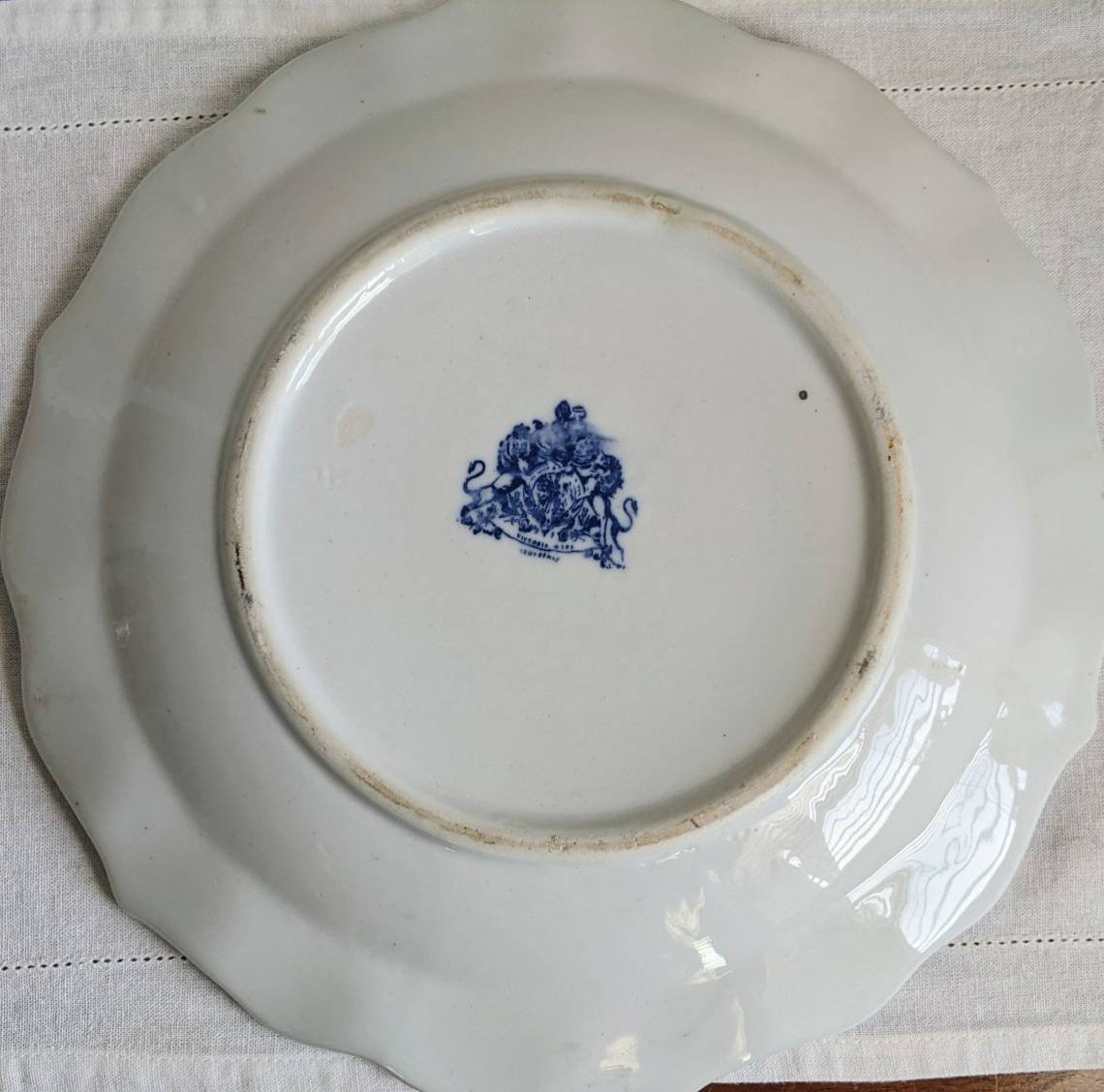 Antique Victoria Ware Ironstone Flow Blue Transferware Plate Etsy