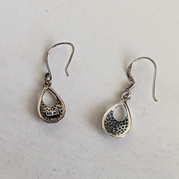 925 Silver Petite Dangle Earrings - Signed MC - image 2